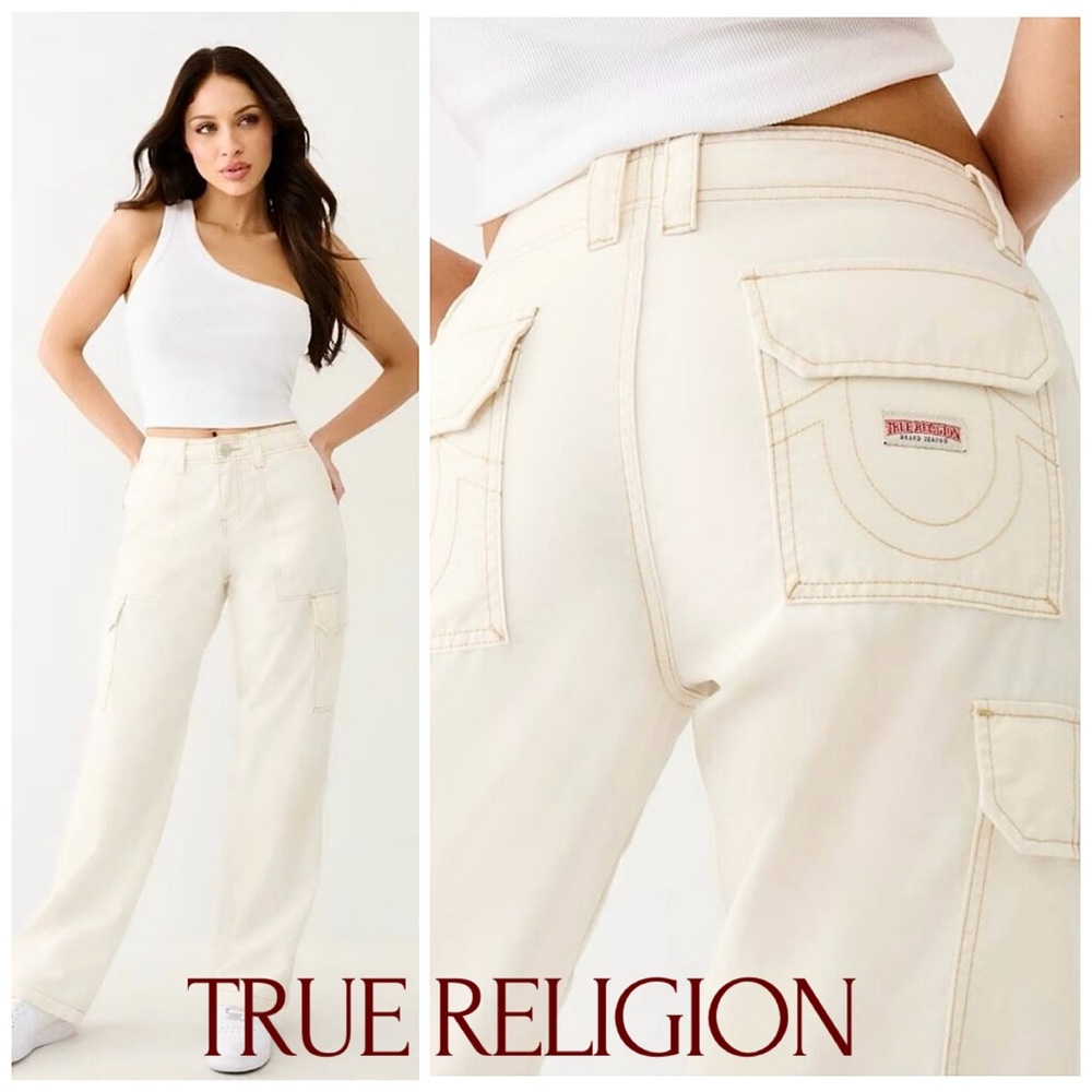 New Womens True Religion Military SN Cargo Pants Size 30 White Size 30 NWT